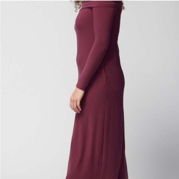 NWT Soma Matte Jersey Dress Midi Bra Dress Shelf Bra Off Shoulder Pockets Large - Picture 7 of 12